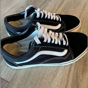 Vans Black and White Lace-Up Sneakers